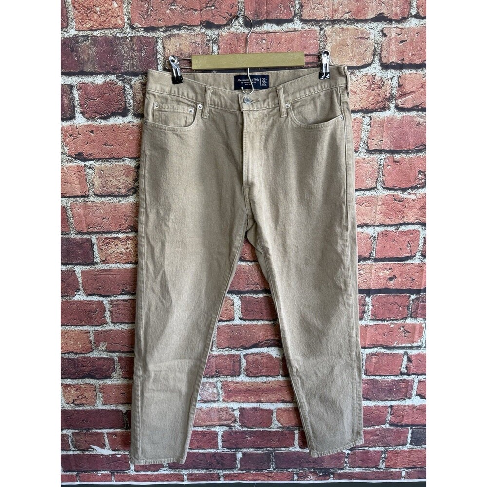 Abercrombie & Fitch Vintage Stretch Straight Brown Denim Jeans Mens 33 x 30